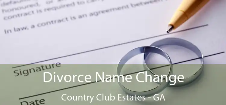  Divorce Name Change Country Club Estates - GA